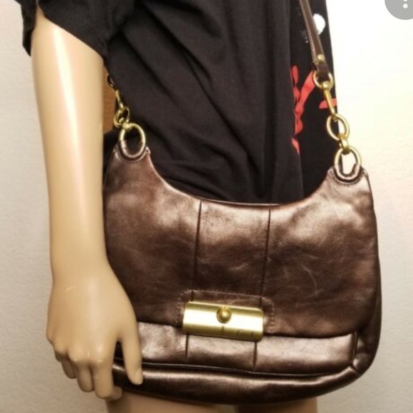 Coach Handbags - Coach Kristen Flap Hippie Leather Hobo Shoulder Bag 16931 Chocolate Brown